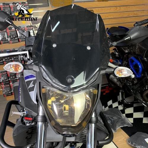 For YAMAHA MT03 MT 03 2015-2018 Windshield Windscreens & Front Headlight Screen Lens Cover Protector Guard Headlamp Shield