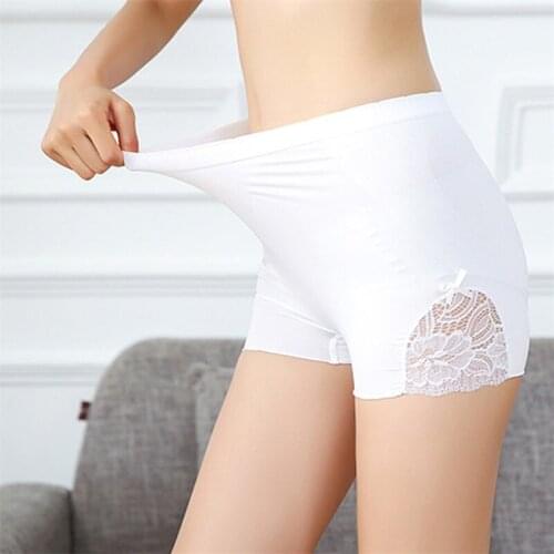 Womens Breathable Bow Mid Rise Butt Lifter Underwear Seamless Floral Lace Trim Panties Hip Enhancer Body Shaper Boyshort