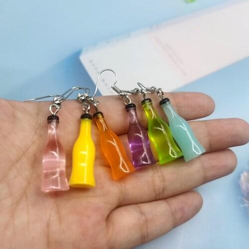 1Pair Trendy Cute Small Drinking Bottle Drop Earrings For Women Girl Korea Colorful Earings Jewelry Lovers Christmas Gift EP110