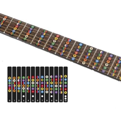 1pc Guitar Fretboard Scale Sticker Self-adhesive PVC Fretboard Sticker Musical Scale Fingerboard Beginner Guitar Scales Stickers