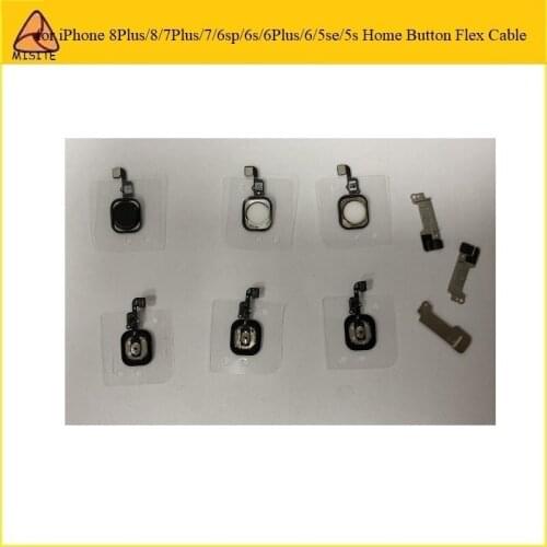 10Pcs/Lot Home Button Key Button Flex Cable For i Phone 8 7 6s 6 Plus 5se 5s 8P 7P 6SP 6P Home Button Keypad Flex Cable Assembly