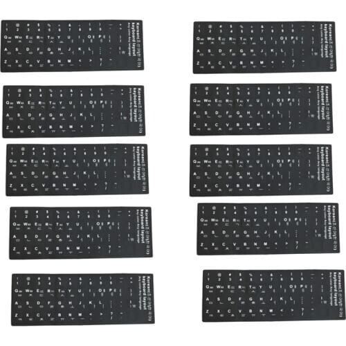Lot 10PCS Korea Language Korean Keyboard Sticker Layout Button Letters Durable Alphabet for Universal PC Keyboard Protective