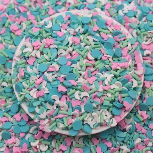 100g/Lot 5mm Mixed Cute Baby Show Clay Slices Soft Pottery Sprinkles for DIY Crafts Filling Accessories
