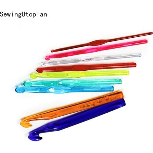 3-15mm Multi-color Plastic Crochet Hooks Knitting Needle Weave Craft Yarn Sewing Tools Tools DIY Crafts Weave Knitting Tools