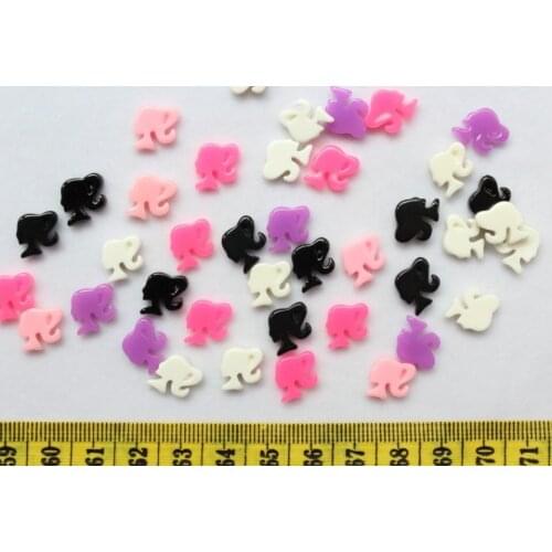 400pcs of mixed colors ponytail Girl Resin Cabochon 10mm /0.4 inch nail art diy wholesale free shipping sparkle baby girl