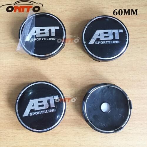 56MM 60MM Car emblem Wheel Center Hub Cap for ABT Sliver Black for audi A1 A2 A3 A4 A5 A6 A7 A8 Q1 Q3 Q5 Q7 TT R8 S