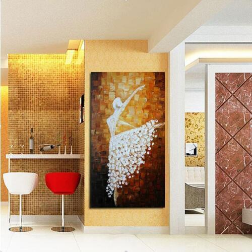 Big size Hand-painted modern home decor wall art picture ballet girl thick knife oil painting on canvas for living room