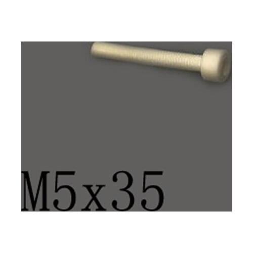 2pcs M5x35mm Inner Hexagon Cylindrical Head Screw Ceramic Insulated Bolt High Temperature Corrosion Resistance Zirconin