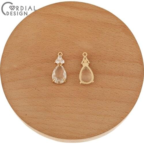 Cordial Design 50Pcs 10*23MM DIY Pendant/Earrings Accessories/Hand Made/Earring Making/CZ Charms/Jewelry Findings & Components