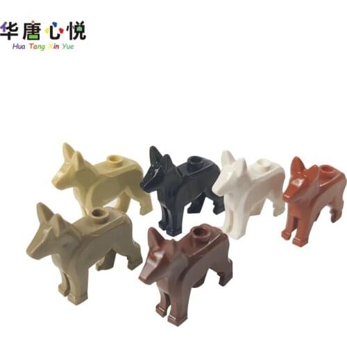 City Animal Series Puppy Hound Dogs 5PCS/Set Building Blocks Educational Toys Childs Gift Assemble Accessory Cities Mini Model