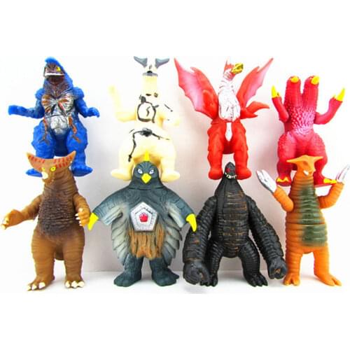 11CM Gojira Anime Cartoon Movie Ultraman Dinosaur Monsters Action Figure Collectible PVC Soft Model Boy Toys For Children Gift