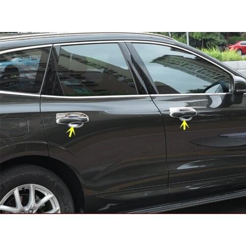 Chrome Auto Car Styling Exterior Side Door Handle Bowl Sticker Trim Cover Protector Decoration for Volvo XC60 XC 60 2018 2019