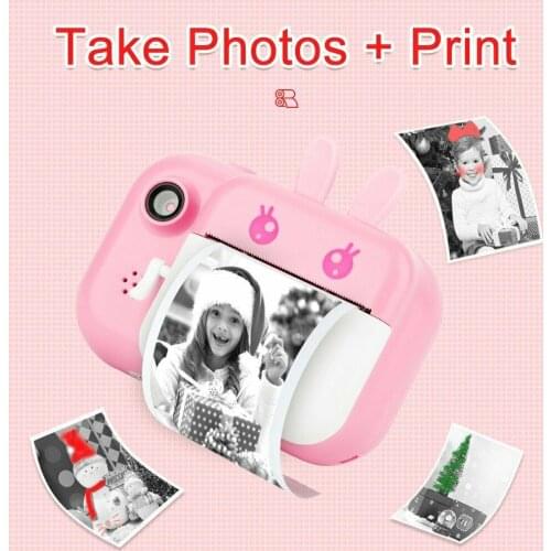 1080P HD Children Instant Print Camera Polaroid Camera With Thermal Photo Paper Toys For Kids Gifts