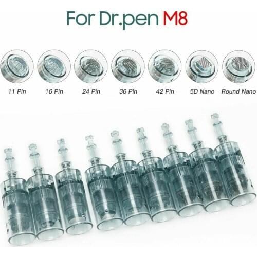 FDA 50PS Dr. pen M8 Replacement Cartridge Needles Bayonet Cartridges 11 16 36 42 Nano Needle Micro Skin Needling Tip Derma Stamp