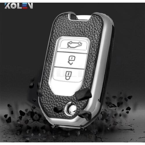 TPU+PU Car Remote Key Cover Case For Honda Civic Accord City Accord Odyssey CR-V XR-V HR-V Vezel Jade Jazz Crider Protect Shell