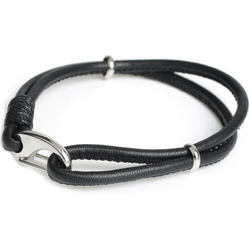 Hot New Leather Cuff Bracelet Staniless Steel Bukcle Multicolor Leather Bracelet For Women pulseiras de couro Masculina homen