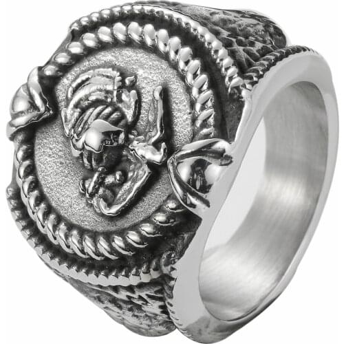 316L Stainless Steel Jewelry US Size 7-13 New Design Eagles Anchor Men Solid Ring