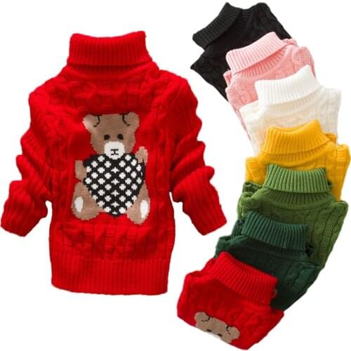 New Childrens Sweater Girls Casual Cartoon knitting Routine Sleeve Jacket Warm And Comfortable Lapel Fashion Sweater