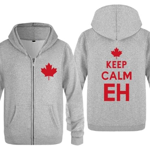 Keep Calm EH Novelty Funny Men Hoodie Fleece Long Sleeve Hooded Zipper Jackets Sweatshirt Fashion Winter Male Sports Hoodies