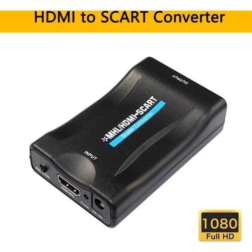 HDMI to SCART Converter HDMI Input SCART Output Adapter Composite Video HD Stereo Audio Adapter for SKY HD Blu Ray DVD HDTV PS3
