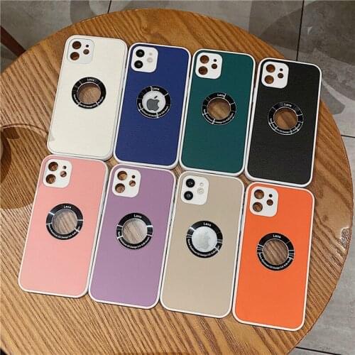 Luxury Brand Embroidery Lychee Pattern Case For iPhone 11 12 Pro XS Max 7 8 Plus X XR 12 mini SE 2020 Shockproof Leather Cover