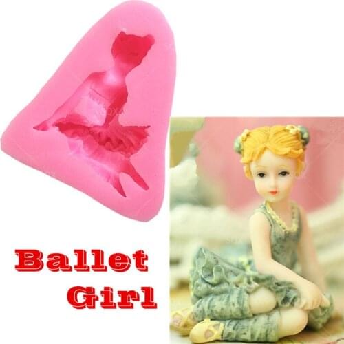 3D Ballet Girl Shaped Silicone Fondant Mould Cake Decorating Baking Tools Kitchen Accessories SQ14140