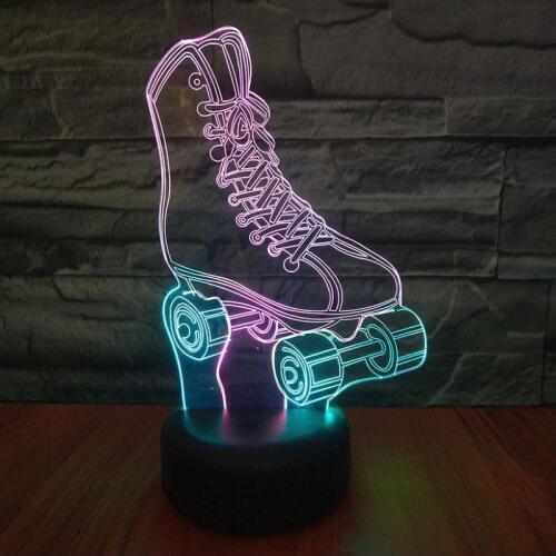 New Style Skates Led 3d Night Light Visual Creativity Colorful Kids Lamp Remote Control Touch Usb Stereo 3d Light Fixtures