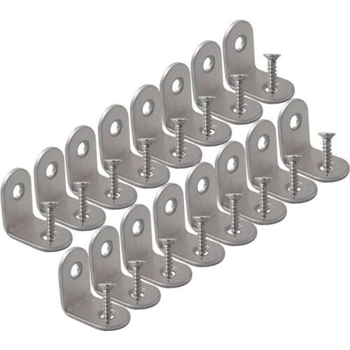Corner Brace, 20mmx20mm Stainless Steel Brace Corner Steel Joint Right Angle Bracket Fastener, 16 Pieces with Screws