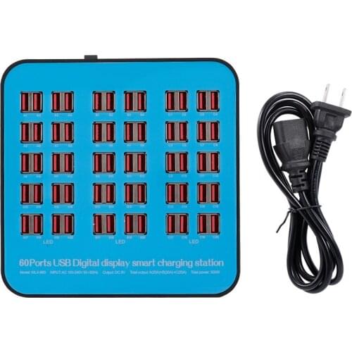 Universal Smart Charging Station with 60 Ports USB Charging Dock of Compatibility Charging Station for Family and Office Use
