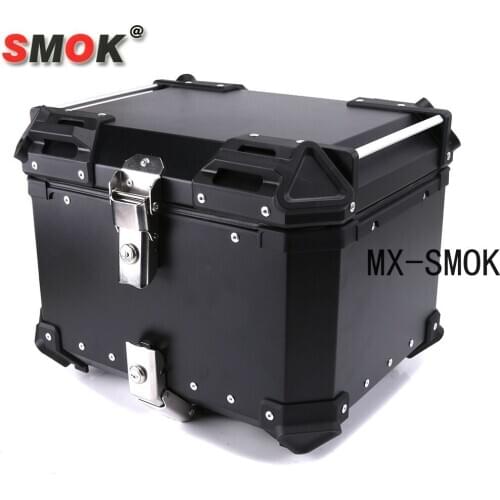 SMOK Universal trunk 45L 55L 65L Motorcycle Rear Trunk Storage Tool Box Waterproof Luggage Helmet Lock Toolbox Case