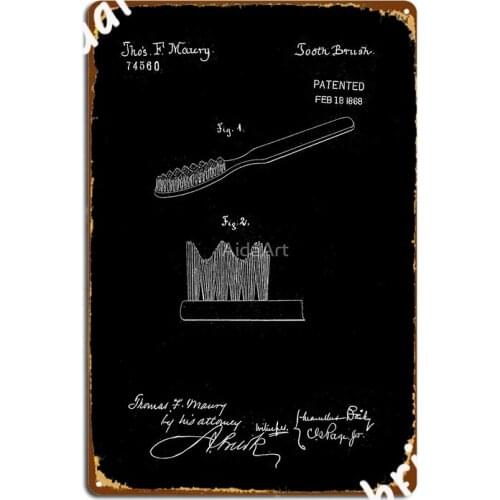 Patent Toothbrush Metal Sign Custom Wall Decor Bar Cave Pub Tin Sign Posters
