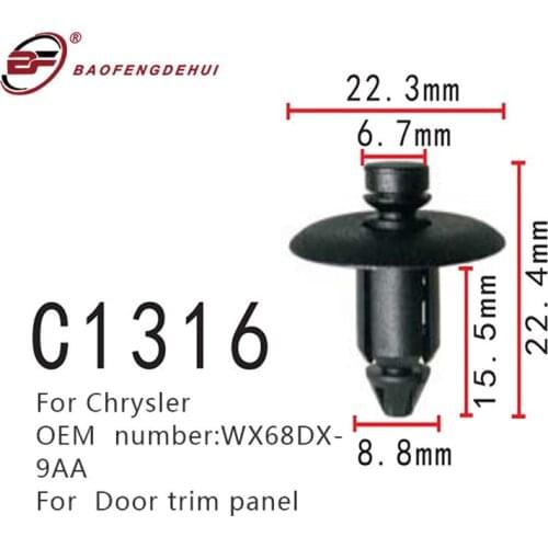 Door Trim Panel Clips WX68DX9AA For Chrysler 300 Dodge Charger Magnum Car Fastener Positioning Screws