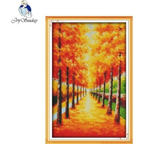 Golden autumn Needlework DIY 14CT 11CT Cross stitch Sets For Embroidery kits scenery pattern Counted Cross-Stitching crafts