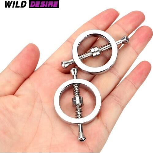 1 Pair Nipple Clamps Torture Play Breast Clamps Metal Nipple Stimulator Adjustable Sex Slave Restraints Adult Games Sex Toys