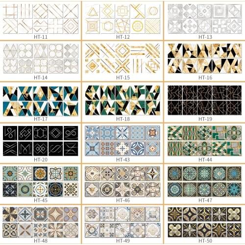 10PCS Luxury Waterproof Tile Stickers Self Adhesive Kitchen PVC Wall Sticker For Bathroom Backsplash DIY Modern Home Decor Decal