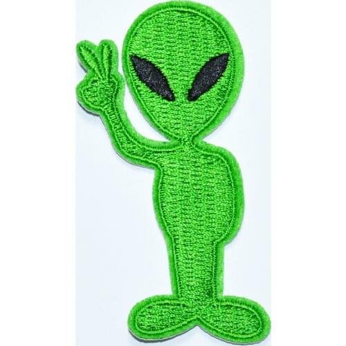 Alien ufo flying saucer roswell area 51 retro sew applique iron on patch (Size is about 3.6 * 8 cm)