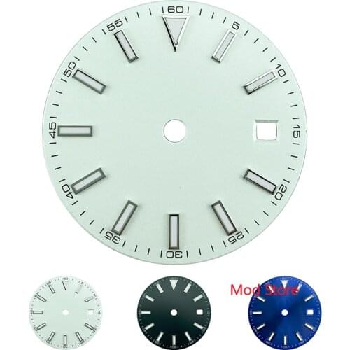 29mm White/Black Sterile Watch Dial 5-Minute Milgauss Style With Date Fit ETA2824 Miyota8215 Movement Wristwatch Plate Blue Lume