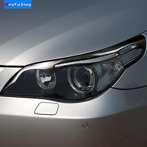 3D Car Styling For BMW E60 5 Series Carbon Fiber Headlight Eyebrows Eyelids Front Headlamp Eyebrows Trim Cover Accessories