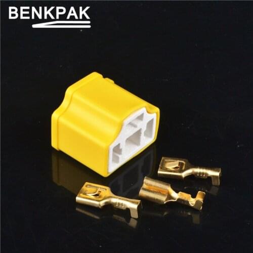 3pin 7.8mm H4 Ceramic Female Plug Car HID Bulb Adapter HB2 Xenon