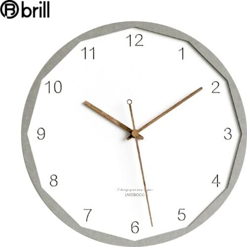 Nordic Large Wall Clock Wooden White Digital Modern Wall Watches Silent Rustic Home Decor Wall Decorations Living Room Creative
