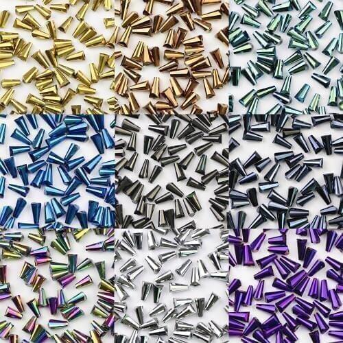YHBZRET Tower shape Austrian crystal beads 4*8mm 70pcs Plating Color conical Spacer loose beads For Jewelry Making bracelet DIY