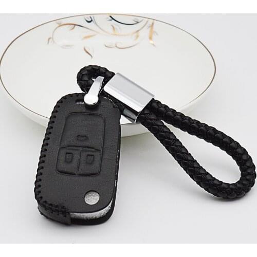 For Chevrolet Cruze 2011 Aveo Captiva Spark Lacetti Orlando Sonic Car Key Cover Case Genuine Leather Key Ring Protection Bag