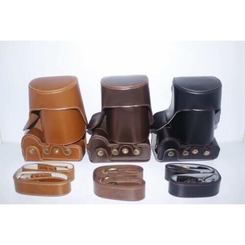 PU leather Camera Bag Case Cover Pouch For For A7R2 A7M2 A7R A9 24-70 Lens With Strap