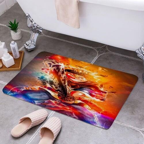 Black Clover Asta Anti-slip Doormat Vacuuming Water Absorbing Kitchen Bedroon Bath Floor Mats Home Entrance Home Decora