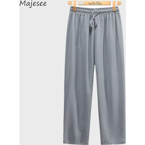 Men Casual Pants Solid Simple Elastic Waist Joggers Sweatpants Plus Size L-4XL Cozy Trendy Loose Drape Leisure Soft All-match