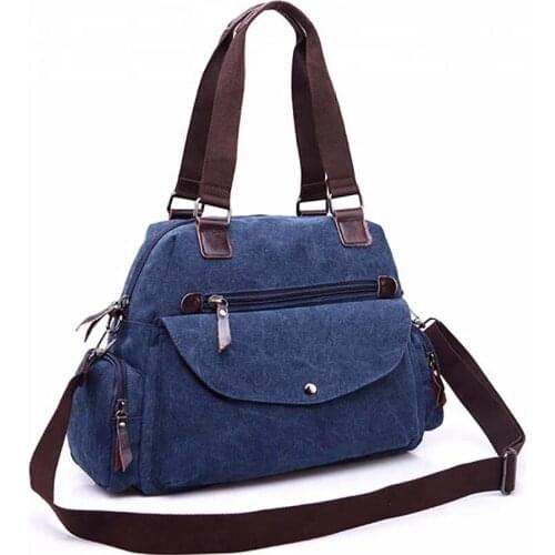Canvas Handbag Shoulder Bag Large Capacity Korean Fashion Casual Trend Solid Color Men and Women