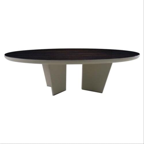 Italian light luxury oval dining table for household long dining table customization