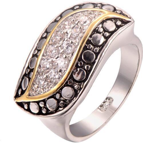 Wholesale White Crystal Zircon 925 Sterling Silver Ring Fashion Ring Size 6 7 8 9 10 F1257