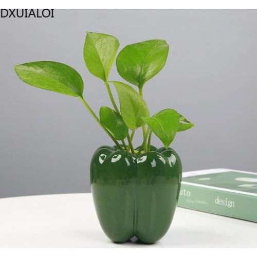 Creative ceramic green dill hydroponic vase modern minimalist utensils home living room office flower arrangement ornaments
