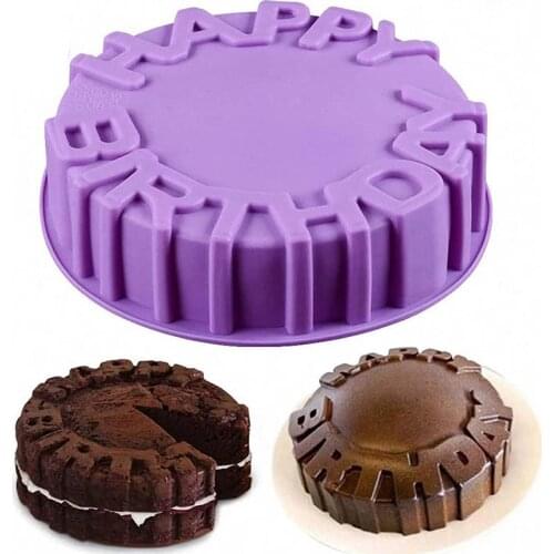Round Silicone Birthday Cake Decoration Mold Kitchen Baking Mold Cheese Pudding Muffin Pizza Pie Flan Tart Bread Pastry Tool